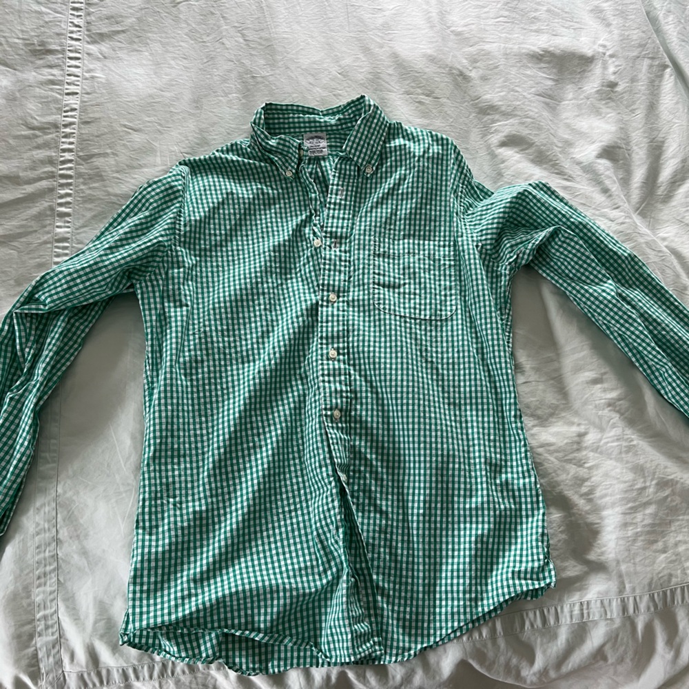 Brooks Brothers Green Checkered Shirt